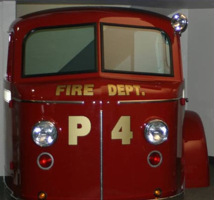 Photo of a 1947 LaFrance Fire Truck rescued by Dr. Lachman.
